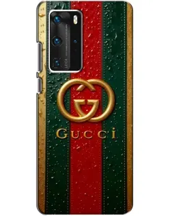 Чохол для Huawei P40 Pro з картинкою «Gucci — фірмова смуга та золото»