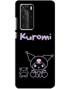 Чохол для Huawei P40 Pro з картинкою «Kuromi — чорний мінімалізм»