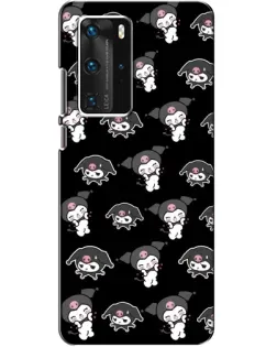 Чохол для Huawei P40 Pro з картинкою «Чорний паттерн Kuromi»
