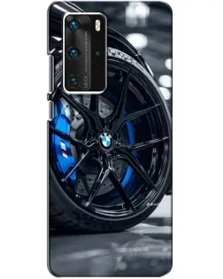 Чехол для Huawei P40 Pro с картинкой «Колесо BMW вблизи»