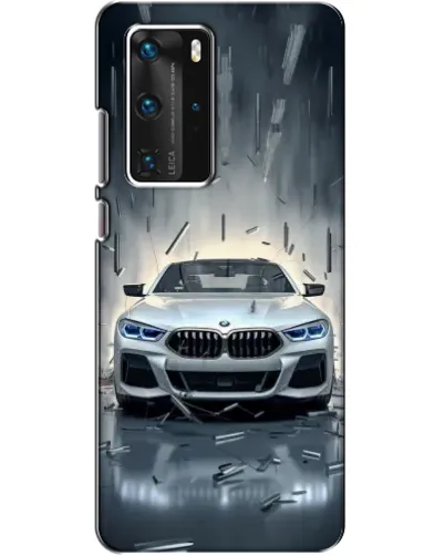 Чехол для Huawei P40 Pro с картинкой «BMW в свете фар» Чехол для Huawei P40 Pro с картинкой «BMW в свете фар»