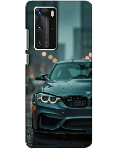 Чехол для Huawei P40 Pro с картинкой «BMW в огнях города» Чехол для Huawei P40 Pro с картинкой «BMW в огнях города»