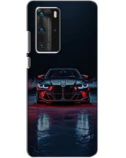Чехол для Huawei P40 Pro с картинкой «BMW на мокрой дороге»