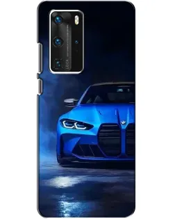 Чехол для Huawei P40 Pro с картинкой «Голубая BMW M4»