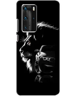 Чехол для Huawei P40 Pro с картинкой «BMW и лев»