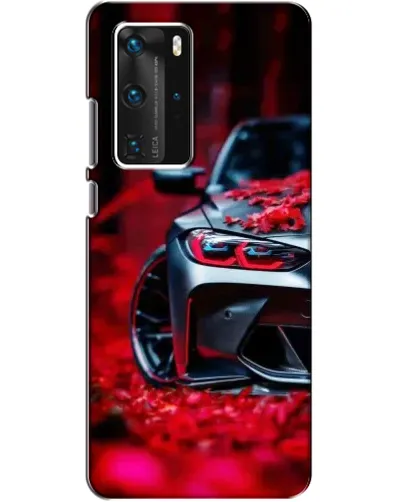 Чехол для Huawei P40 Pro с картинкой «Спортивная BMW и цветы» Чехол для Huawei P40 Pro с картинкой «Спортивная BMW и цветы»