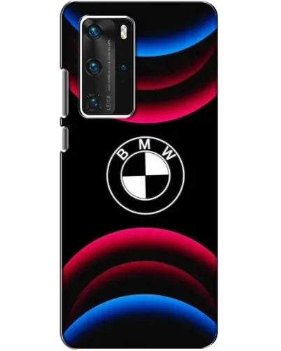 Чехол для Huawei P40 Pro с картинкой «Логотип BMW и неоновые дуги» Чехол для Huawei P40 Pro с картинкой «Логотип BMW и неоновые дуги»