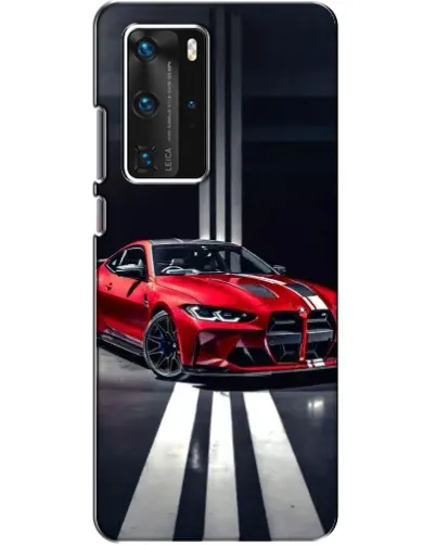 Чехол для Huawei P40 Pro с картинкой «Красная BMW на дороге» Чехол для Huawei P40 Pro с картинкой «Красная BMW на дороге»