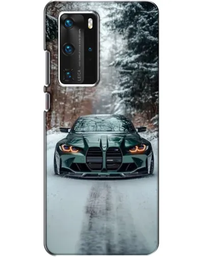 Чехол для Huawei P40 Pro с картинкой «BMW в зимнем лесу» Чехол для Huawei P40 Pro с картинкой «BMW в зимнем лесу»