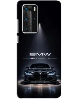 Чехол для Huawei P40 Pro с картинкой «BMW сквозь ночной город»