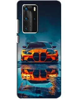 Чехол для Huawei P40 Pro с картинкой «BMW — золотая эмблема»
