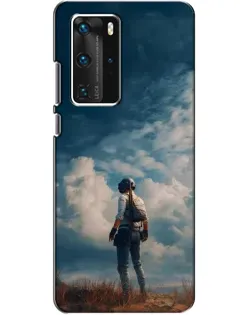 Чехол для Huawei P40 Pro с картинкой «Герой PUBG на скале»