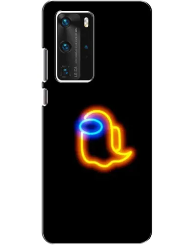 Чехол для Huawei P40 Pro с картинкой «Among Us неоновое сияние»