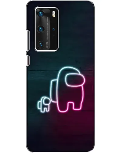Чехол для Huawei P40 Pro с картинкой «Among Us неон-арт»