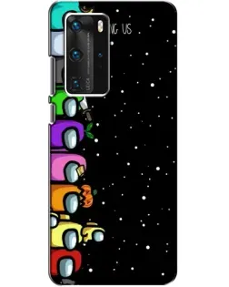 Чехол для Huawei P40 Pro с картинкой «Команда Among Us»