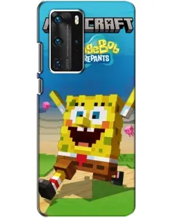 Чехол для Huawei P40 Pro с картинкой «Губка Боб Minecraft»