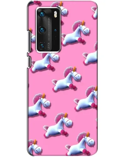 Чехол для Huawei P40 Pro с картинкой «Единороги на розовом»