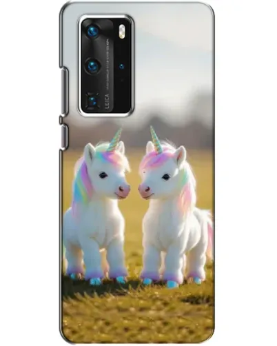 Чехол для Huawei P40 Pro с картинкой «Пара единорогов»