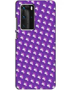 Чехол для Huawei P40 Pro с картинкой «Единороги на фиолетовом»