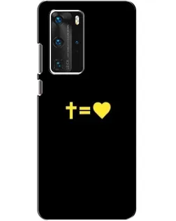 Чехол для Huawei P40 Pro с картинкой «Сердце и Крест»