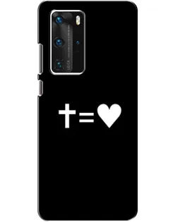 Чехол для Huawei P40 Pro с картинкой «Крест и Сердце»
