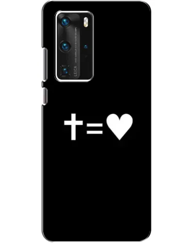Чехол для Huawei P40 Pro с картинкой «Крест и Сердце»