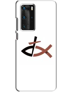 Чехол для Huawei P40 Pro с картинкой «Рыба и крест»