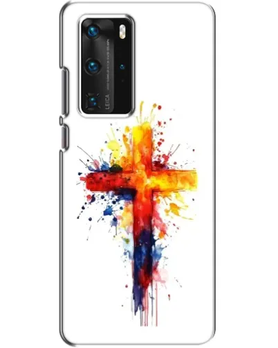 Чехол для Huawei P40 Pro с картинкой «Акварельный крест»