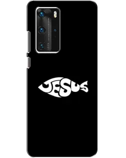 Чехол для Huawei P40 Pro с картинкой «Рыба Jesus»