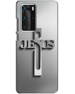 Чехол для Huawei P40 Pro с картинкой «Металлический крест Jesus»