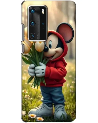 Чехол для Huawei P40 Pro с картинкой «Микки с тюльпанами»