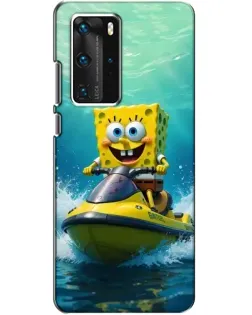Чохол для Huawei P40 Pro з картинкою «Спанч Боб на гідроциклі»