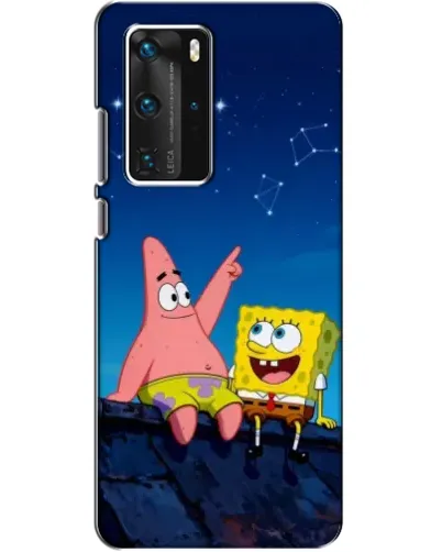 Чехол для Huawei P40 Pro с картинкой «Губка Боб и Патрик ночью» Чехол для Huawei P40 Pro с картинкой «Губка Боб и Патрик ночью»