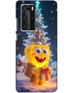 Чехол для Huawei P40 Pro с картинкой «Рождественский Спанч Боб»
