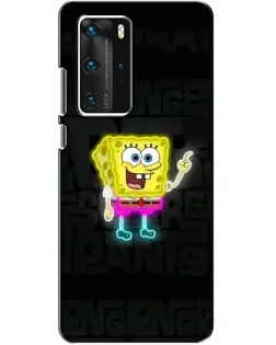 Чехол для Huawei P40 Pro с картинкой «Неоновый Губка Боб»
