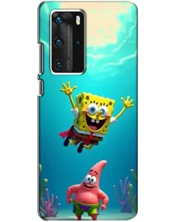 Чехол для Huawei P40 Pro с картинкой «Спанч Боб под водой»