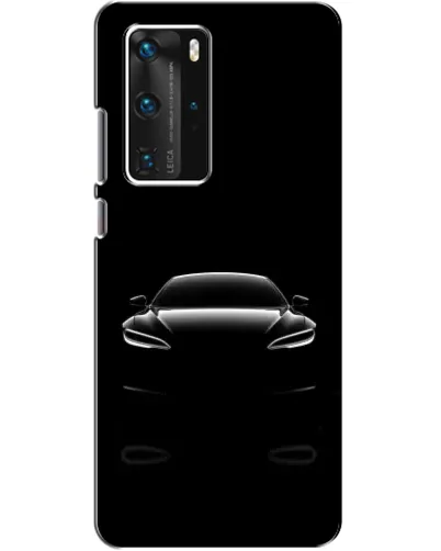 Чехол для Huawei P40 Pro с картинкой «Силуэт Tesla Night»