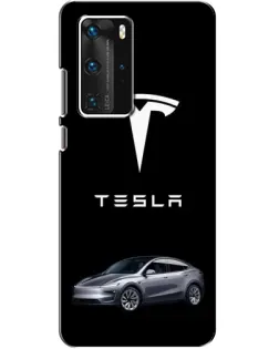 Чехол для Huawei P40 Pro с картинкой «Tesla Model Y»