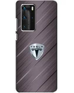 Чехол для Huawei P40 Pro с картинкой «Металлическая текстура Tesla»