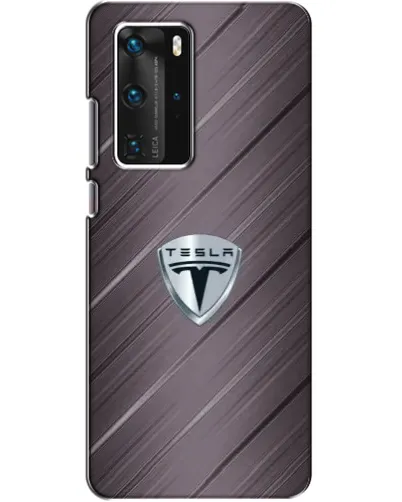 Чехол для Huawei P40 Pro с картинкой «Металлическая текстура Tesla»