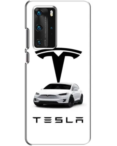 Чехол для Huawei P40 Pro с картинкой «Tesla White Style»