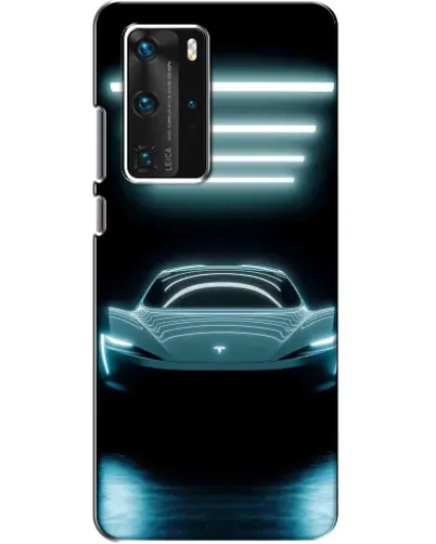 Чехол для Huawei P40 Pro с картинкой «Tesla в неоне»