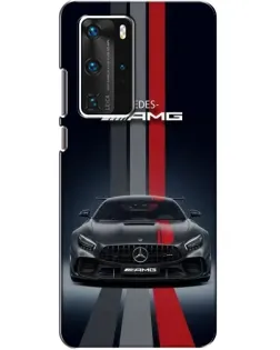Чохол для Huawei P40 Pro з картинкою «Mercedes — білий карбон»