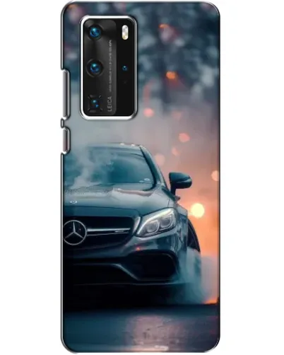 Чехол для Huawei P40 Pro с картинкой «Mercedes — ночной город»