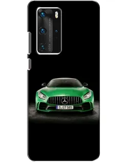 Чехол для Huawei P40 Pro с картинкой «Mercedes — неоновый лого»