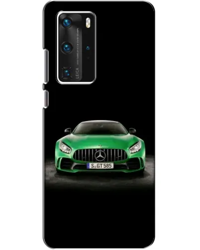 Чехол для Huawei P40 Pro с картинкой «Mercedes — неоновый лого»