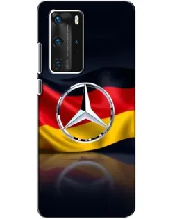 Чехол для Huawei P40 Pro с картинкой «Mercedes — флаг Германии»