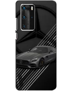 Чехол для Huawei P40 Pro с картинкой «Mercedes AMG — графика»