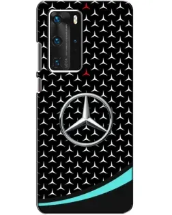 Чехол для Huawei P40 Pro с картинкой «Mercedes — бирюзовый акцент»