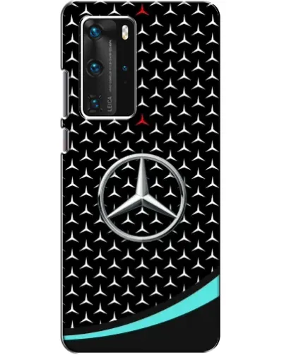 Чехол для Huawei P40 Pro с картинкой «Mercedes — бирюзовый акцент»